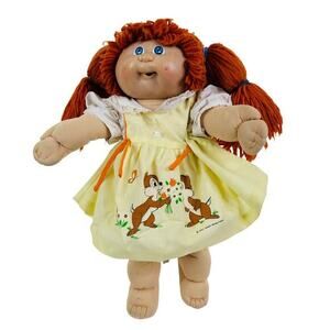1982‎ Cabbage Patch Red Hair First Edition Dimples Black Signature Blue Eyes